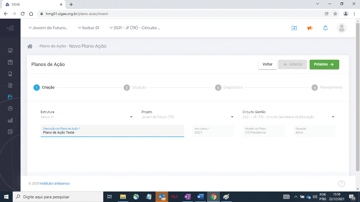 Imagem 46 - Como cadastrar o Plano de Ação - Próximo